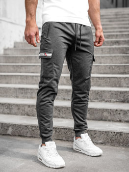 Графітові чоловічі трикотажні штани джоггери-карго Bolf JX5063A