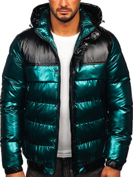 Зелена стьобана куртка чоловіча зимова Bolf 2146