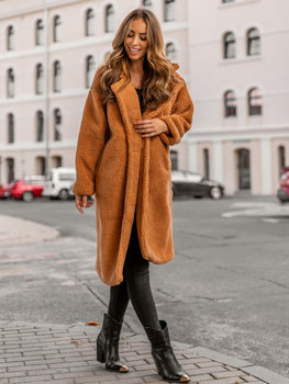 Кемел довге утеплене жіноче зимове пальто Bolf AN105