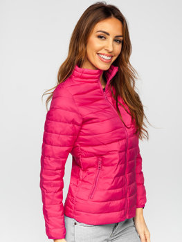 Рожева жіноча стьобана демісезонна куртка Bolf 1141