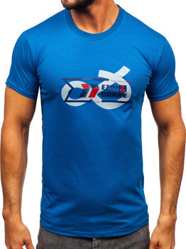 Синя бавовняна чоловіча футболка Bolf 14736