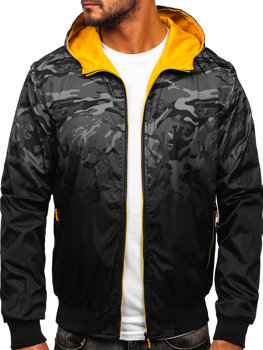 Сіра двостороння чоловіча демісезонна спортивна куртка камуфляж Bolf 7200