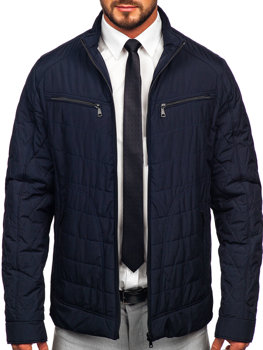 Темно-синя стьобана чоловіча демісезонна куртка Bolf 22M307 