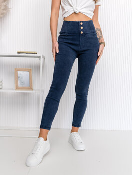 Темно-сині жіночі джинсові легінси Bolf S110