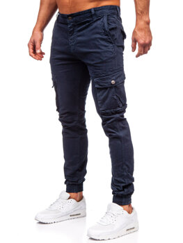 Темно-сині тканинні чоловічі штани-джоггери карго Bolf JM5502