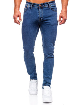 Темно-сині чоловічі джинсові штани slim fit Bolf Dp52