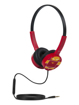 Червоні провідні навушники з мікрофоном Iron Man для дітей W15IM