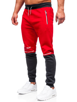 Червоні чоловічі спортивні штани з принтом Bolf AM85