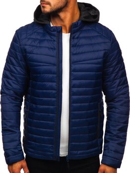 Чоловіча демісезонна спортивна куртка темно-синя Bolf AB031