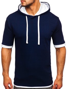 Чоловіча футболка без принта темно-синя Bolf 08