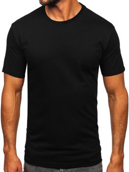 Чоловіча футболка без принта чорна Bolf 14291