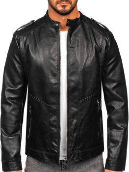 Чорна куртка екошкіряна чоловіча Bolf 11Z8020