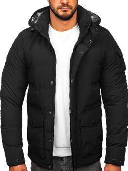 Чорна стьобана куртка чоловіча зимова Bolf 99525