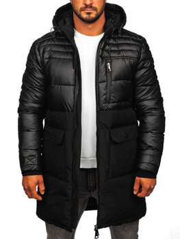 Чорна чоловіча зимова стьобана куртка Bolf 22M62
