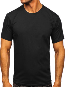 Чорна чоловіча футболка без принта Bolf 192397