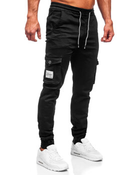 Чорні тканинні штани чоловічі джоггери карго Bolf KA9233