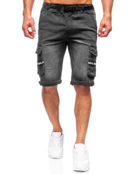 Чорні чоловічі джинсові шорти карго Bolf K15008-2