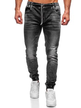 Чорні чоловічі джинсові штани джоггери Bolf 30047S0
