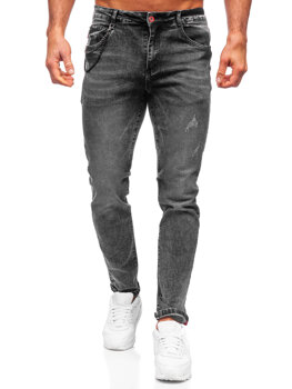 Чорні чоловічі джинсові штани regular fit Bolf HY1050