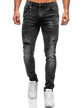 Чорні чоловічі джинсові штани slim fit Bolf 60027W0