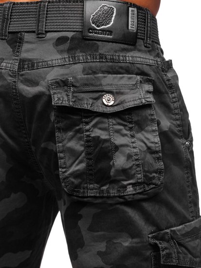 Графітові камуфляжні штани карго плюс розмір чоловічі з поясом BOLF CT8501