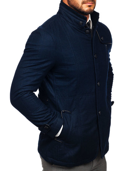 Пальто чоловіче темно-синє Bolf EX66A