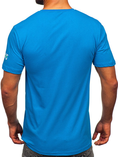 Синя бавовняна чоловіча футболка Bolf 14746