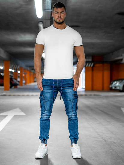 Сині джинси джоггери-карго чоловічі Bolf TF138