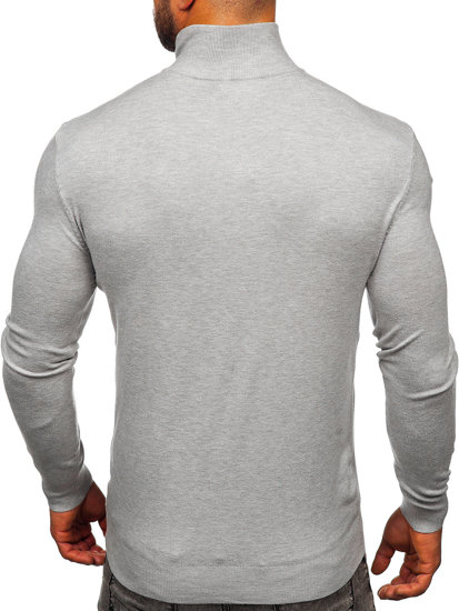 Сірий чоловічий светр з коміром-стійкою BOLF MM6007