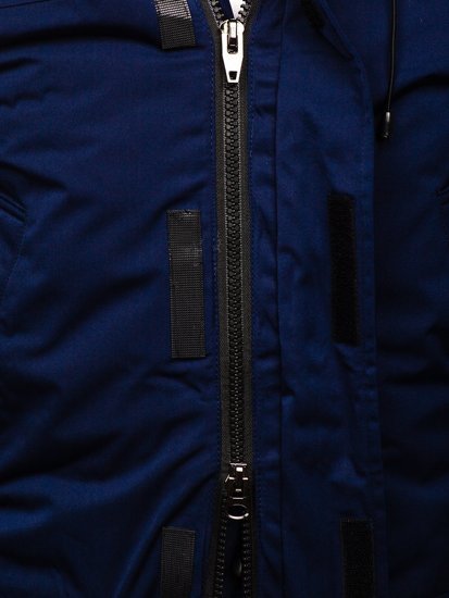 Темно-синя куртка чоловіча зимова парку Аляска Bolf HZ8109