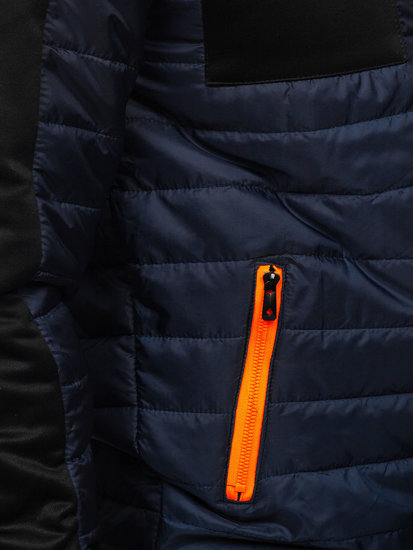 Темно-синя спортивна чоловіча демісезонна куртка Bolf M10003