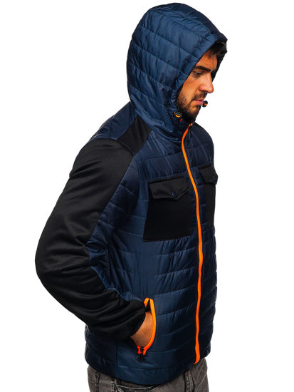 Темно-синя спортивна чоловіча демісезонна куртка Bolf M10003