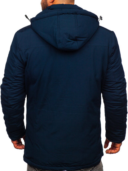Темно-синя чоловіча зимова парка куртка Bolf 5M713