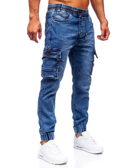 Темно-сині джинсові джоггери-карго чоловічі Bolf K10004-1