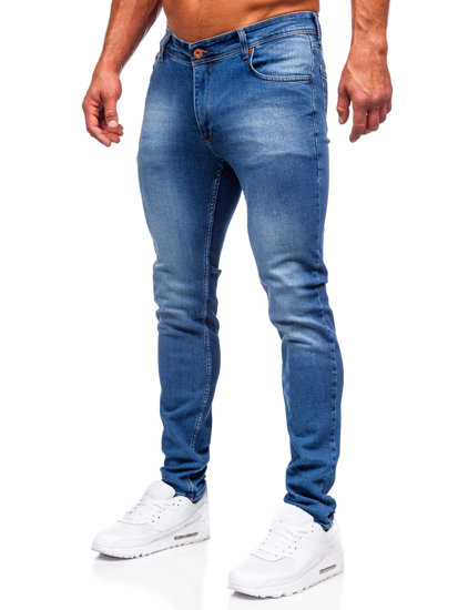 Темно-сині чоловічі джинсові штани slim fit Bolf 6528