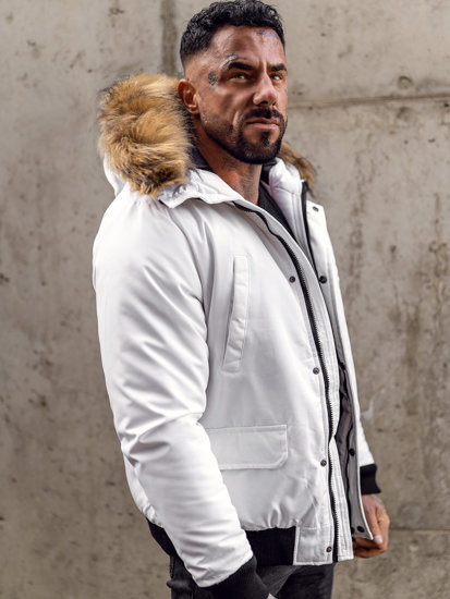 Чоловіча зимова куртка біла Bolf 2019