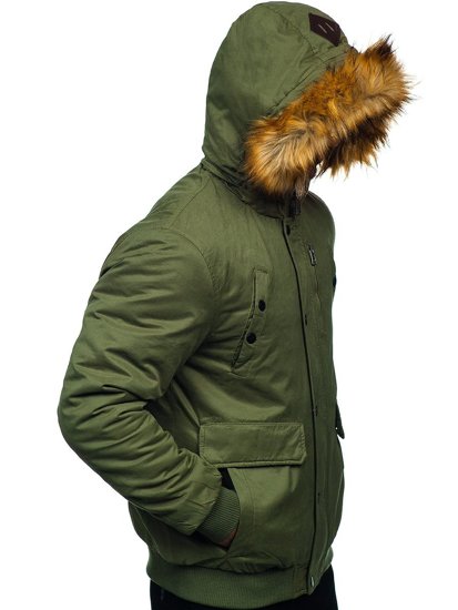 Чоловіча зимова куртка зелена Bolf 1778