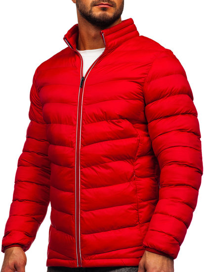 Чоловіча зимова спортивна куртка стьобана Червона Bolf 1100