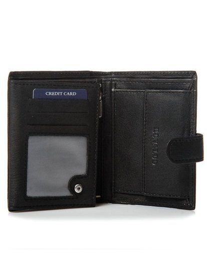 Чоловічий гаманець шкіряний чорний 3078