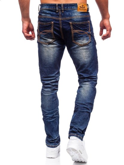 Чоловічі джинсові штани slim fit темно-сині Bolf KA9917