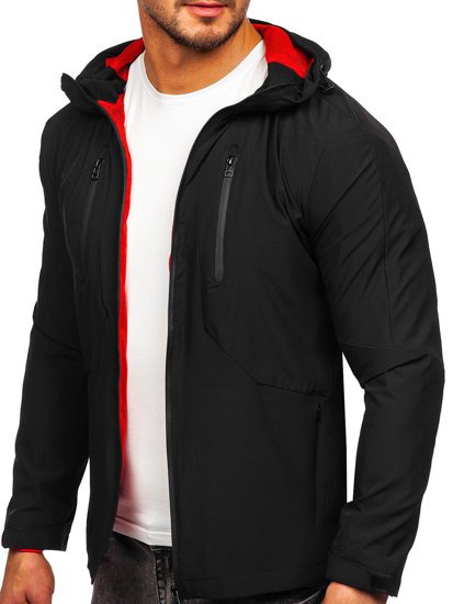 Чорна вітровка чоловіча спортивна куртка Bolf HM093