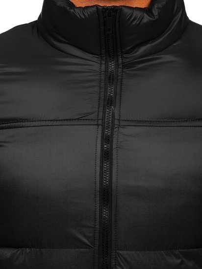 Чорна стьобана чоловіча зимова куртка Bolf 1186
