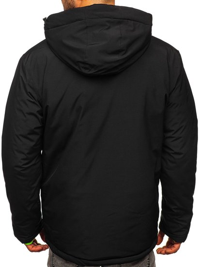 Чорна чоловіча зимова спортивна куртка Bolf HH011