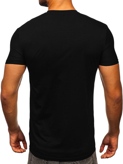 Чорна чоловіча футболка з аплікаціями Bolf 3011