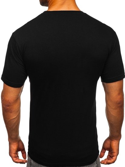 Чорна чоловіча футболка з принтом Bolf 142174