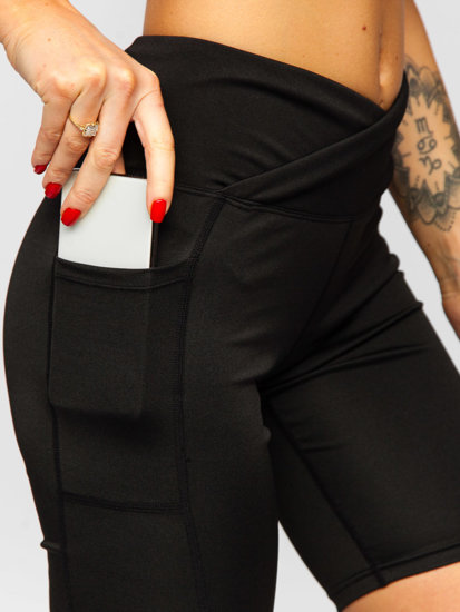 Чорні короткі шорти-легінси жіночі Bolf XL007