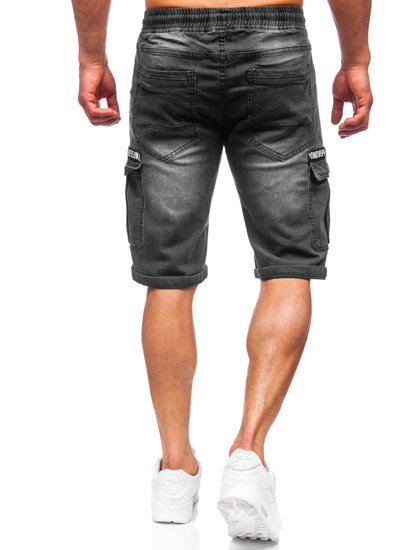 Чорні чоловічі джинсові шорти карго Bolf K15006-2