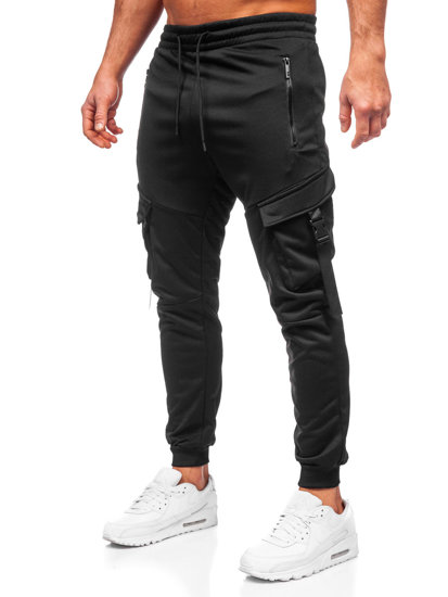 Чорні чоловічі штани джоггери-карго Bolf HS7045