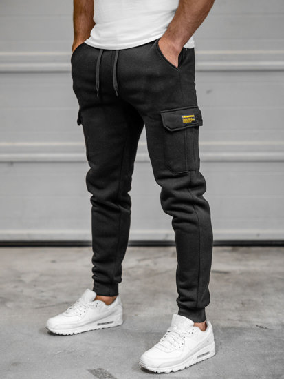 Чорні чоловічі штани джоггери-карго Bolf JX8709