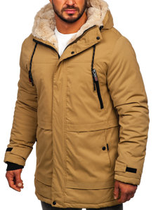 Бежева куртка чоловіча зимова парка Bolf 2M51